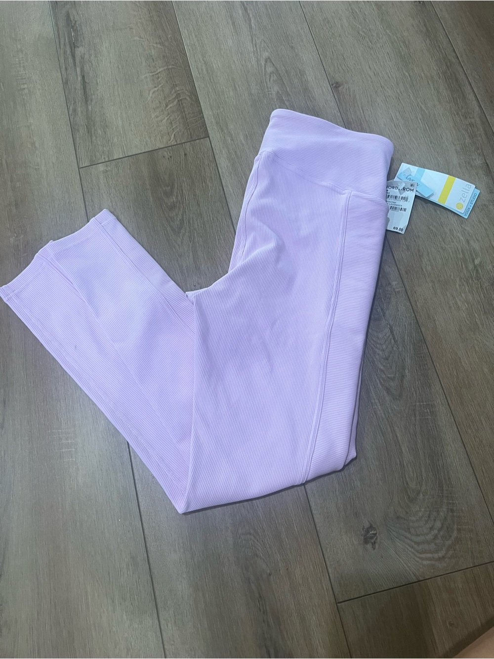 Zella Women’s Nordstrom Pink Lavendar Ribbed Leggings Medium NWT